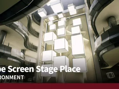 Cube Screen Stage Place 3D model