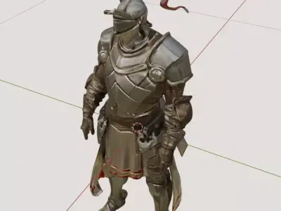 Royal Armored Knight High-Quality 3D Medieval Hero for Games Low-poly 3D model
