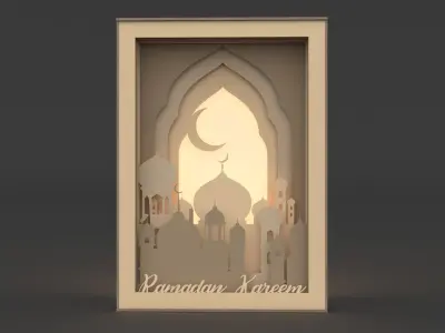 Ramadan lantern frame 3D model