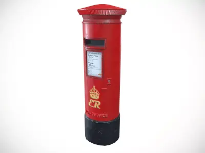 Post Box Letter Box Low-poly 3D model