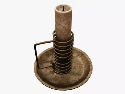 Candle Holder Low-poly 3D model 9
