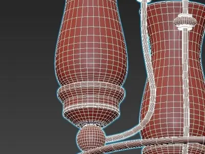 feiss three light chandelier with clear glass shades 3D model