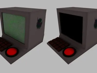 Retro Computer Free low-poly 3D model