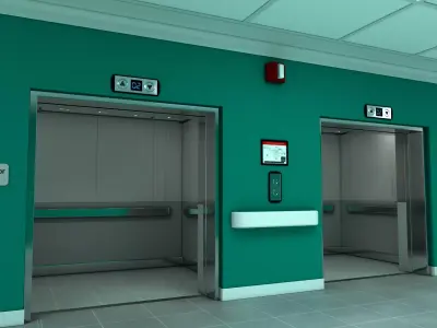Elevator Lobby Scene MAYA 3D model