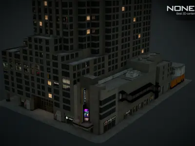 NYC Building 1685 Broadway Theater Low-poly 3D model