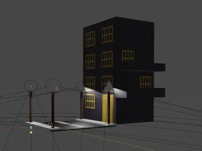 Built-Street building Free 3D model