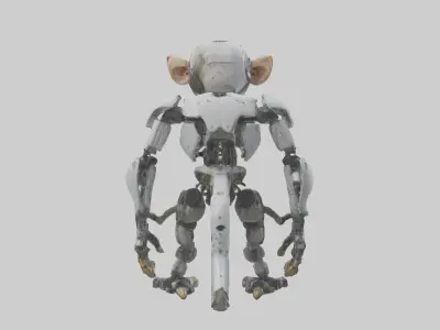 Robot version of a robot monkey model Low-poly 3D model