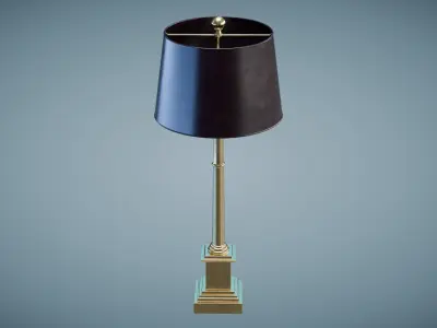 Brass Table Lamp Low-poly 3D model