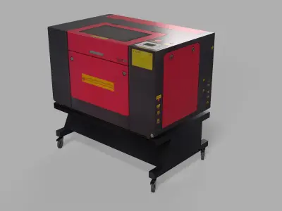 CNC Laser Cutting Machine Low-poly 3D model