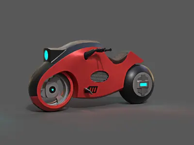 Sci-fi Bike Game Ready 6 3D model