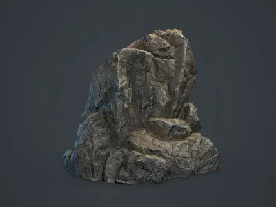 Rock Boulder 9 Low-poly 3D model