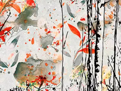 Watercolor Forest Mural Texture Texture