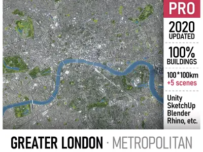 Greater London - metropolitan area 3D Model Pack