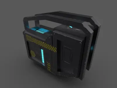 scifi Powerbox Low-poly 3D model