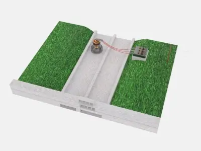 Hydro Power Plant Low-poly 3D model