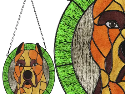 The Dog Stained glass 3D model