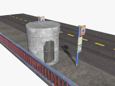 Bus Stop 3D model