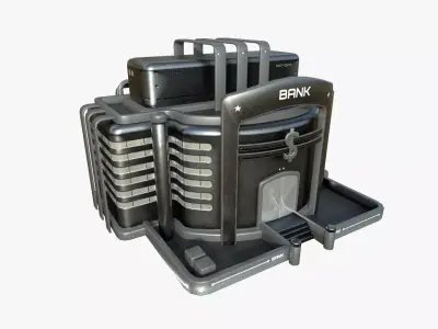 SciFi Bank A09 Dark Metal - Sci Fi Exterior Design Low-poly 3D model