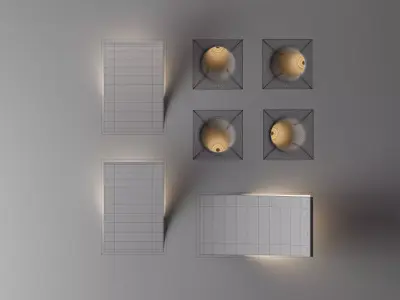 Minimalist Geometric Wall Light Set 3D model