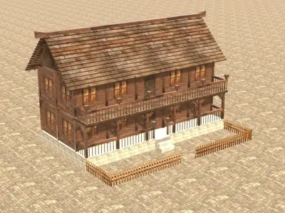 Medieval house fourteen 8 Low-poly 3D model