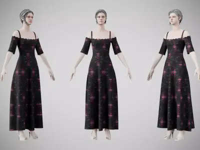 Dress 10 Light Burst Static Low-poly 3D model