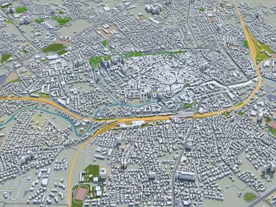 Treviso Province of Treviso Italy 20km Low-poly 3D model