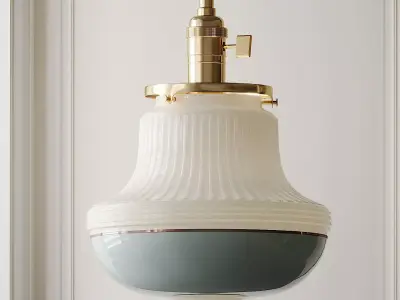 Brass Art Deco Pendant Light 3D model