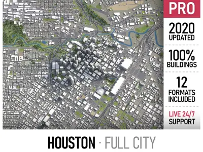 Greater Houston - metropolitan area 3D Model Pack