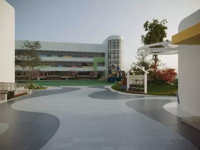 Kindergarten Playground Outdoor Game ground 3D model