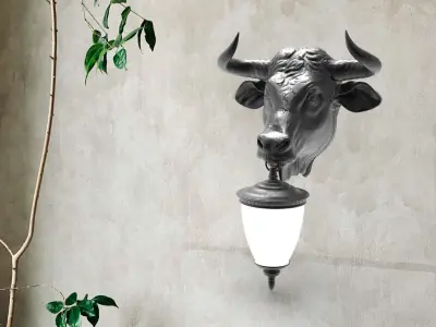 Buffalo Head Wall Lamp 3D print model