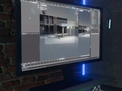 simple game room Low-poly 3D model