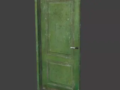 Old wooden door Low-poly 3D model