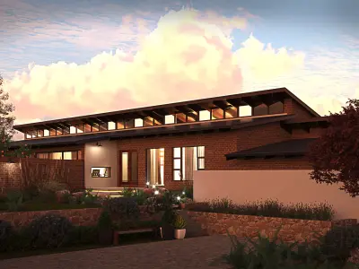 House Single Storey with Garden 3D model