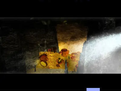 Golden Treasure And Cave Medieval 3D model