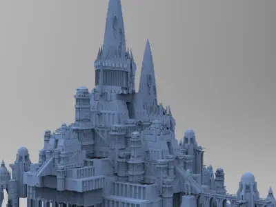 Wizards Master Fortress ocean 2 3D model