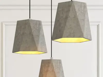 Modern cement lights 07 3D model