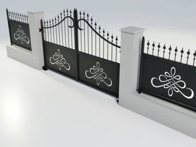 Wrought Iron Gate 2 3D model