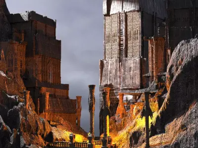 Dark Ages Fortress Kitbash 2 3D model