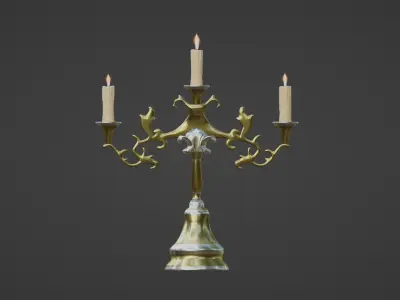 Victorian Candlestick Low-poly 3D model