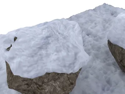Snow With Rocks 3D model