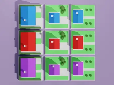 LowPoly Houses  Evolution Free low-poly 3D model