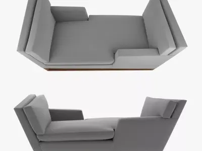 New Contemporary Modern Handmade Tete-a-tete Sofa  3D model