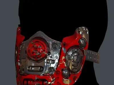 Gas mask helmet 3d model scifi Low-poly  Low-poly 3D model 481