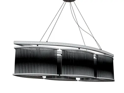 Designer chandelier STILIO LONG by Romatti Chrome 3D model