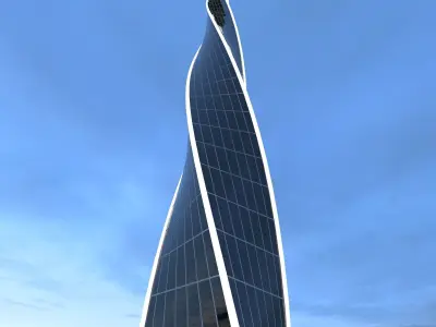  Sharp building  Low-poly 3D model