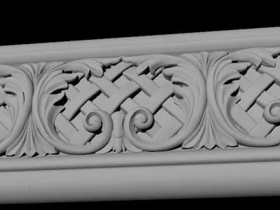 carved baguette 3D model 11