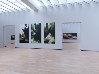 Art Museum Gallery Interior 32 Low-poly 3D model