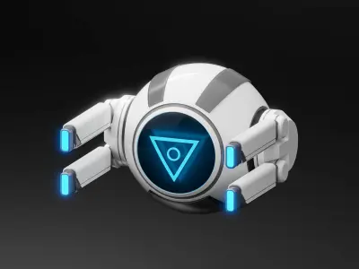 Spherical drone Low-poly 3D model purchase
