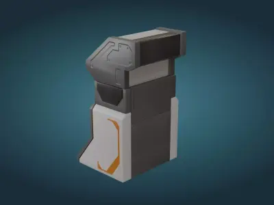 Sci-Fi Computer - Game Ready - PBR Low-poly 3D model get
