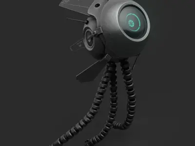 Sci-Fi Battle Drone Low-poly 3D model